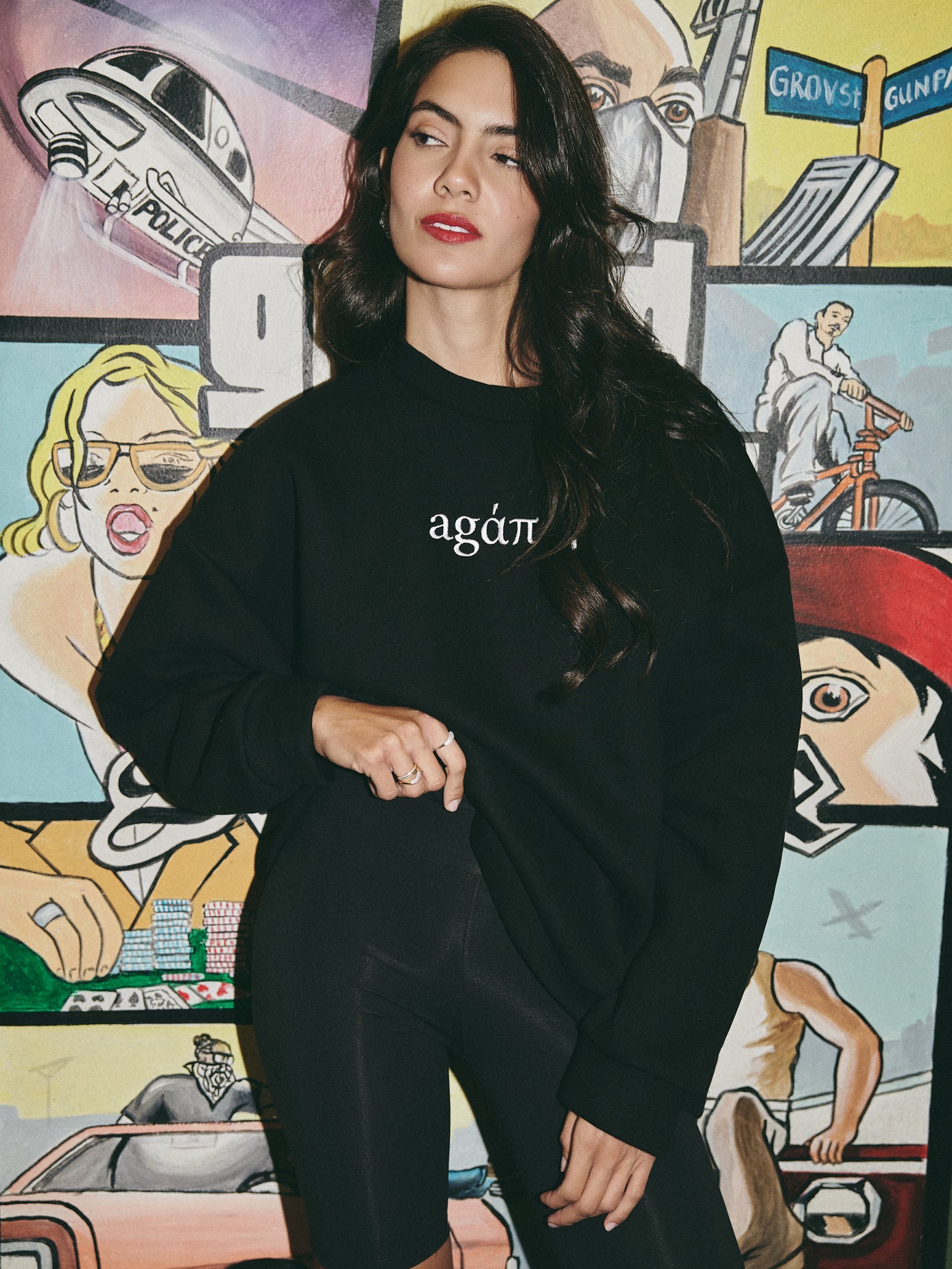 Agaph sweatshirt oversized - Black