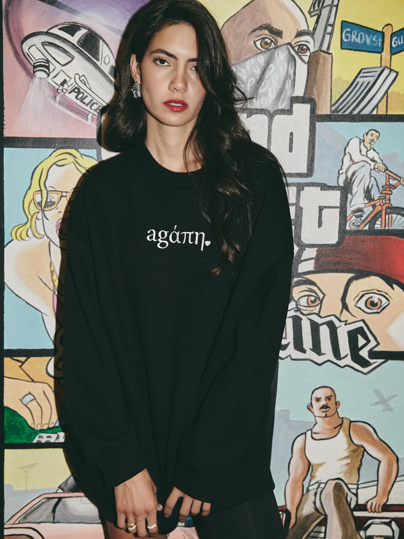 Agaph sweatshirt oversized - Black