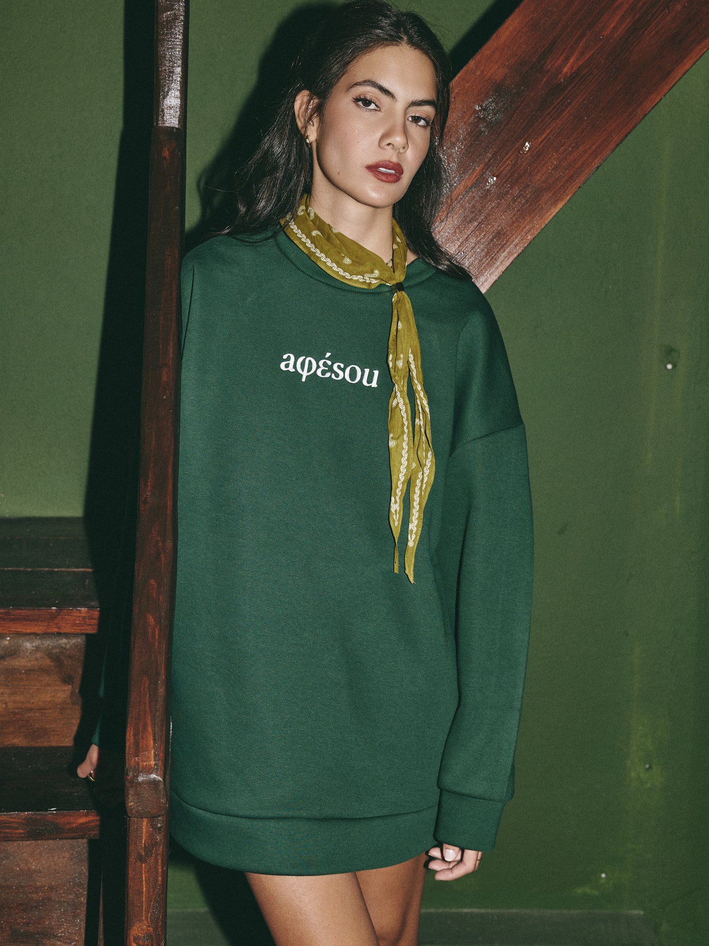 Afesou sweatshirt oversized - Dark Green