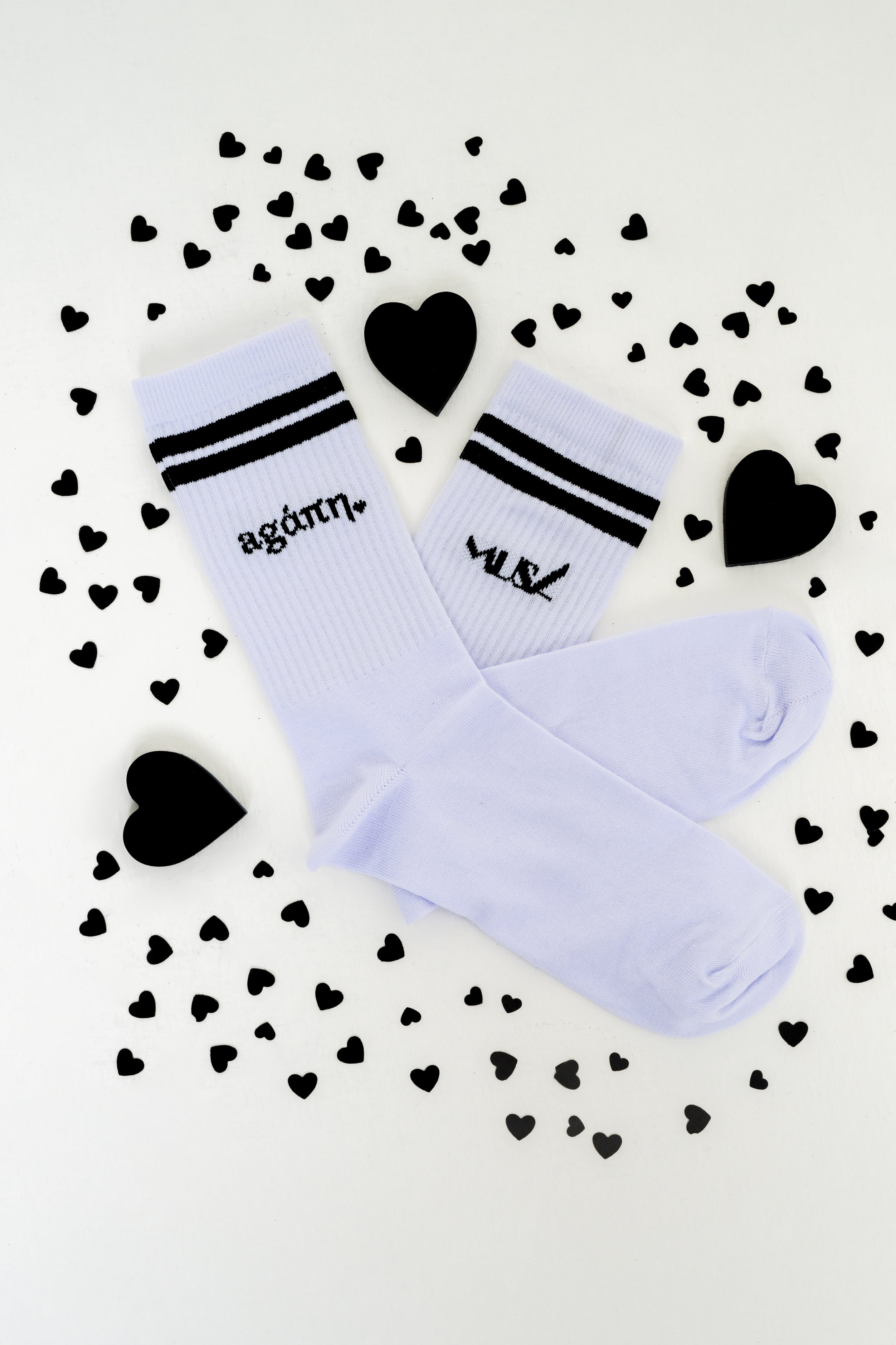 Agaph Unisex Sports Socks- White/Black