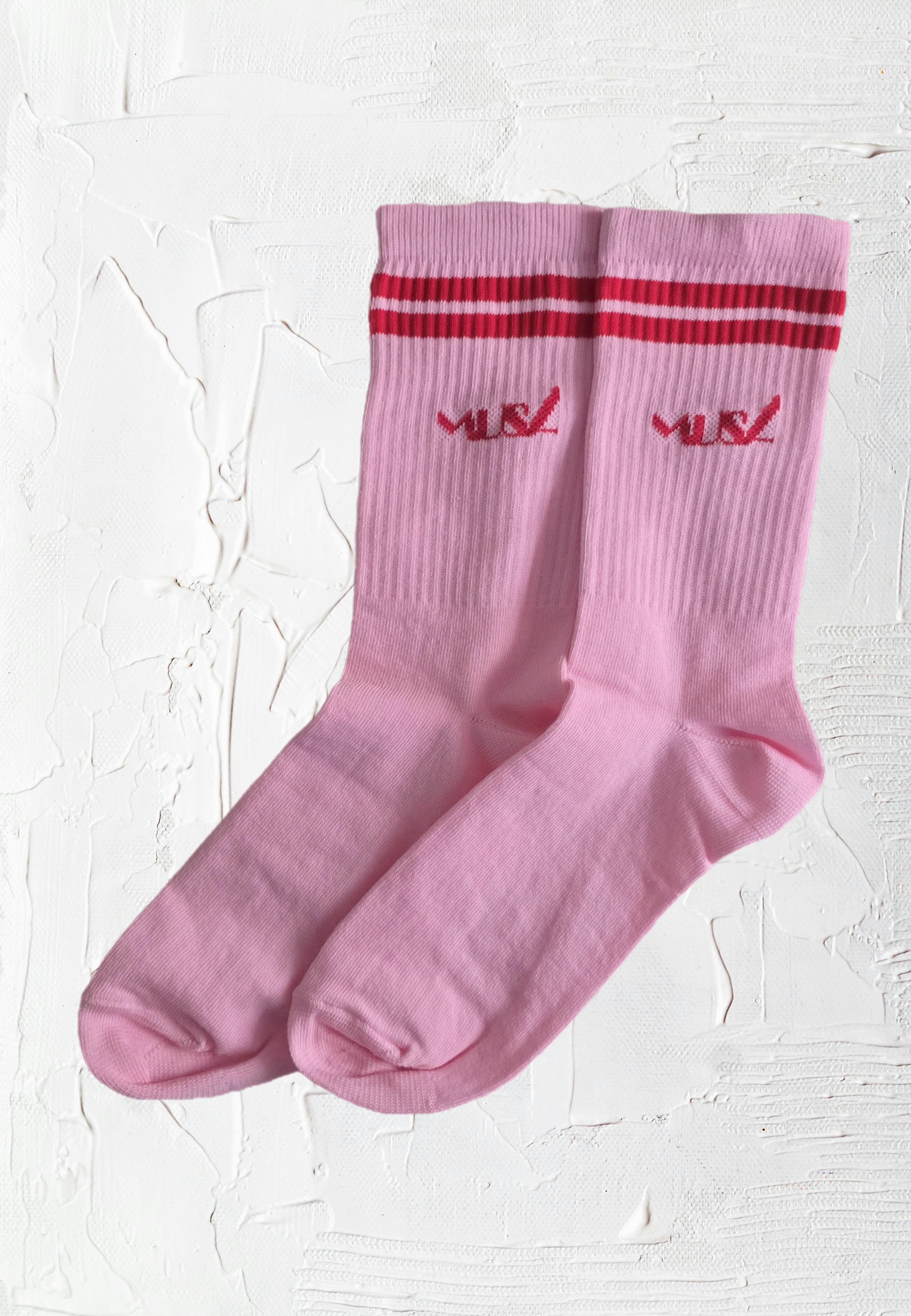 Agaph Unisex Sports Socks- Pink/Red