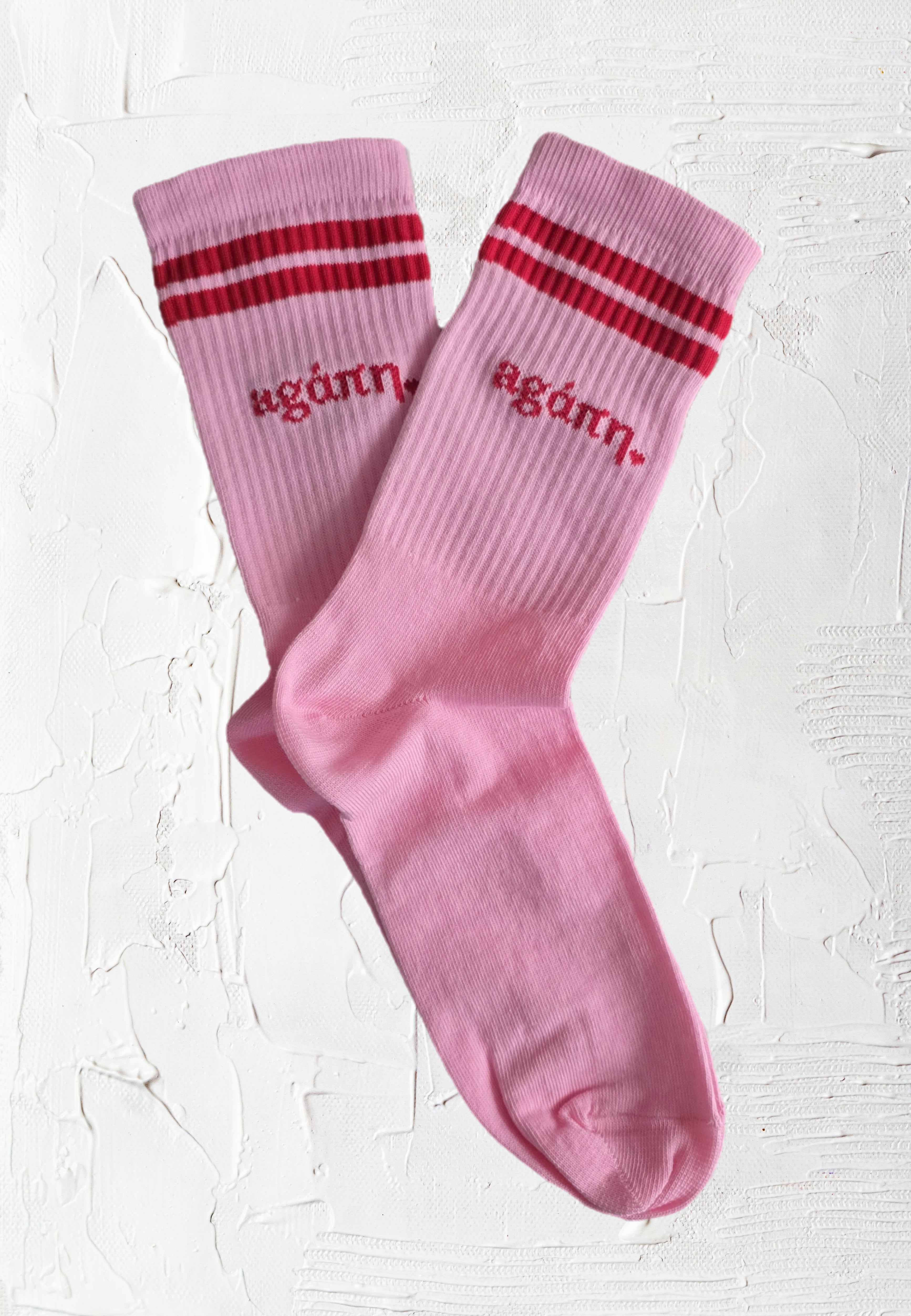 Agaph Unisex Sports Socks- Pink/Red